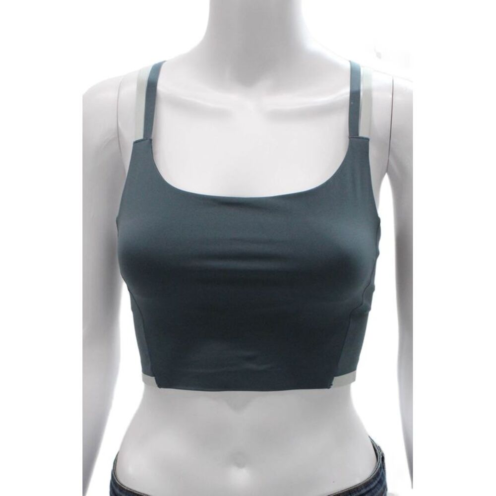 Rhone Womens Spaghetti Strap Stretch Knit Sports Bra Blue Gray Size XS